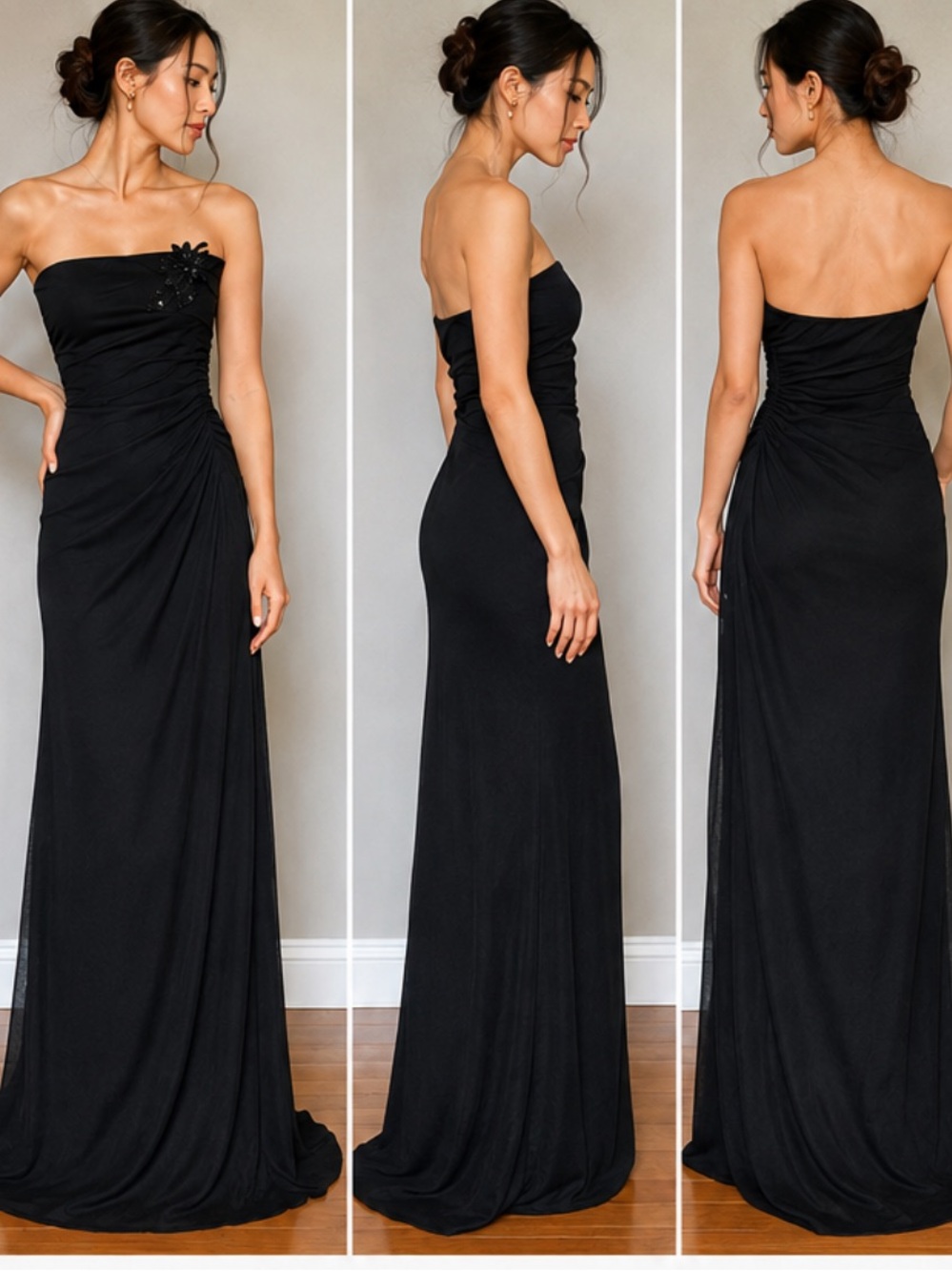 Stunning vintage City Triangles black formal evening gown